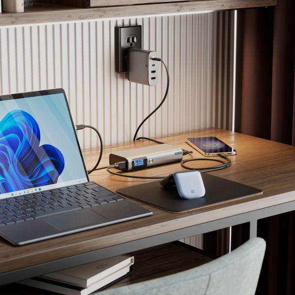 Actual product image Alogic Ruck 20000mAh Power Bank with 130W USB Charging, 20000 mAh, Black, Silver (20000 mAh, 130 W, 74 Wh)