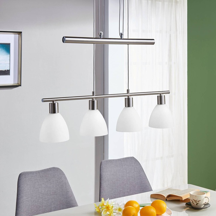 Produktbild Lindby Simeon Pendelleuchte White/Nickel (E14)