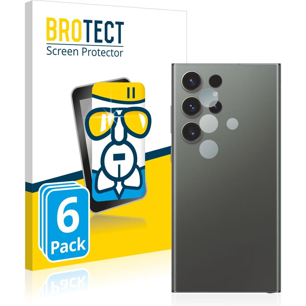 BROTECT AirGlass Panzerglasfolie (6 Stück, Samsung Galaxy S23 Ultra), Smartphone Schutzfolie, Transparent