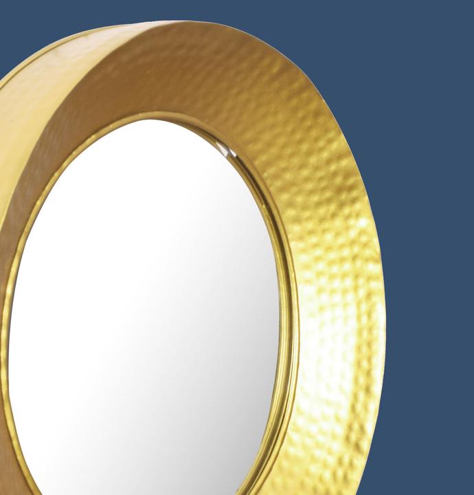 Image du produit FineBuy miroir mural miroir couloir rond métal 60 cm miroir couloir martelé (Ø 60 cm)