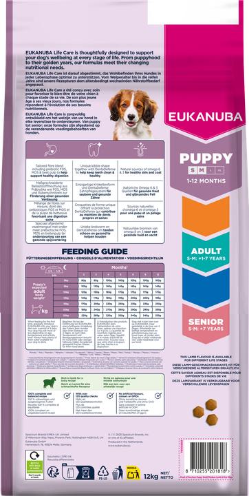 Image du produit Eukanuba Agneau pour chiots de petite/moyenne race (Junior, 1 pcs, 12000 g)