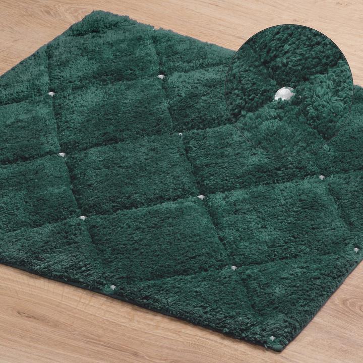 Productafbeelding Eurofirany CHIC zacht vloerkleed, versierd met geometrisch patroon met kristallen, 50X70 cm, kleur: zwart (50 x 70 cm)