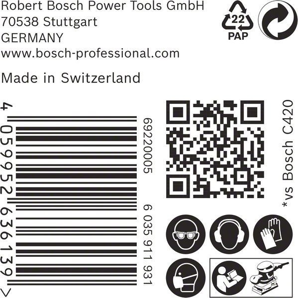 Produktbild Bosch Professional Zubehör EXPERT C470 Schleifpapier, 80 x 133 mm, G 120, 50 Stück (120)