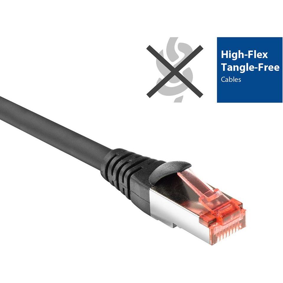 Thumbnail - ACT Black 2 meter CAT6A U/FTP PVC high flexibility tangle-free patch cable snagless with RJ45 connectors (U/FTP, CAT6a, ...