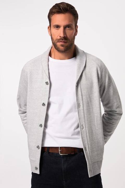 Actual product image JP1880 Sweat jacket, shawl collar, button placket, tall (5XL)