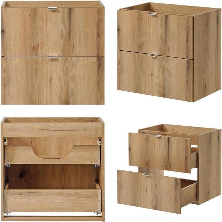 Produktbild En.Casa Waschtischunterschrank Skelbolu 90x60x40 cm Eicheoptik