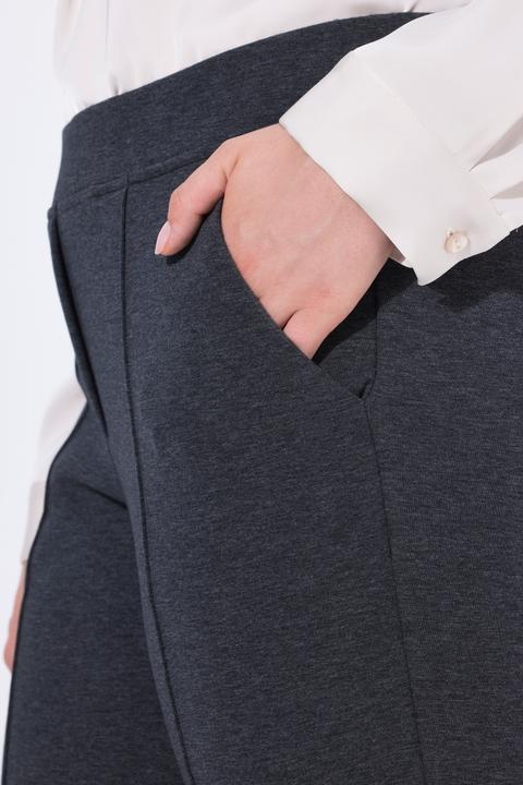 Produktbild Ulla Popken Hose, Punto di Roma, konisches Bein, Biese, Elastikbund (44)