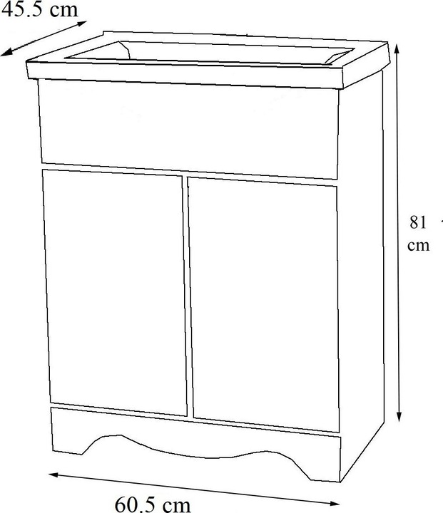 Produktbild VCM 5-tlg. Waschplatz Waschtisch Breite 60 cm Badmöbel Set Waschbecken Spiegelschrank Hochschrank