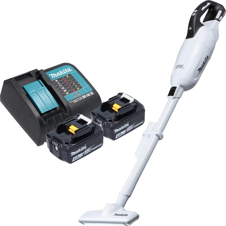Actual product image Makita DCL 281 FSMW Akku Staubsauger 18 V weiss Brushless + 2x Akku 4,0 Ah + Ladegerät