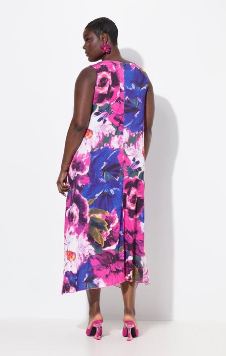 Produktbild Ulla Popken Midikleid, Blüten, Zipfelsaum, Rundhals, ärmellos (46, 48)
