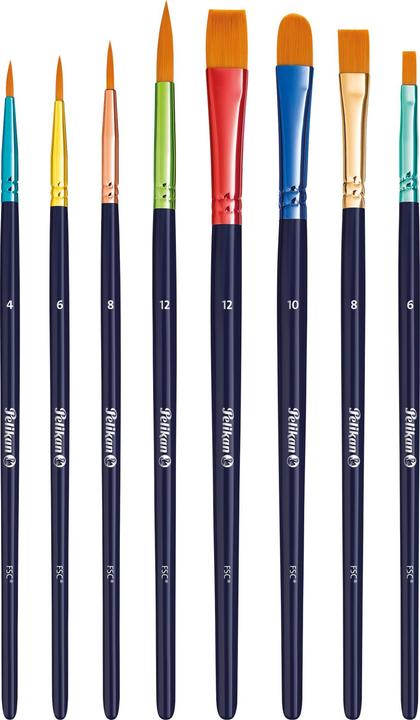 Produktbild Pelikan Pinselset mit 8 Synthetikpinseln, Anzahl der Pinsel: 8 Stück