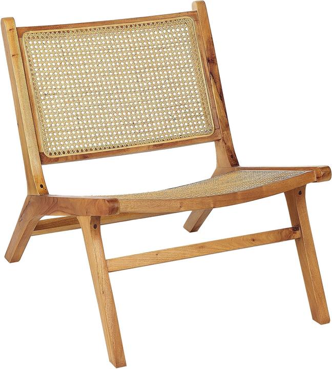 Produktbild Beliani Holzstuhl mit Rattangeflecht helles Holz MIDDLETOWN