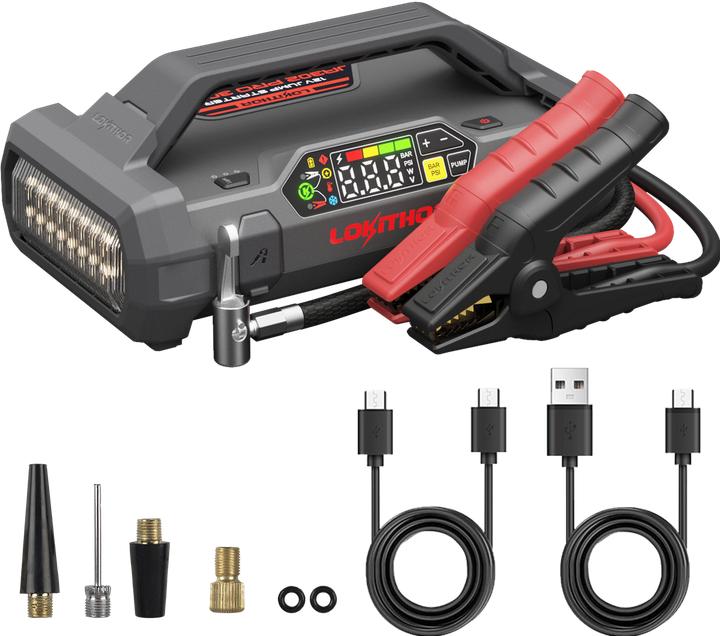 Image du produit Lokithor JA302 PRO Starthilfegerät 3000A mit Kompressor LED & Powerbank (6382 mAh)