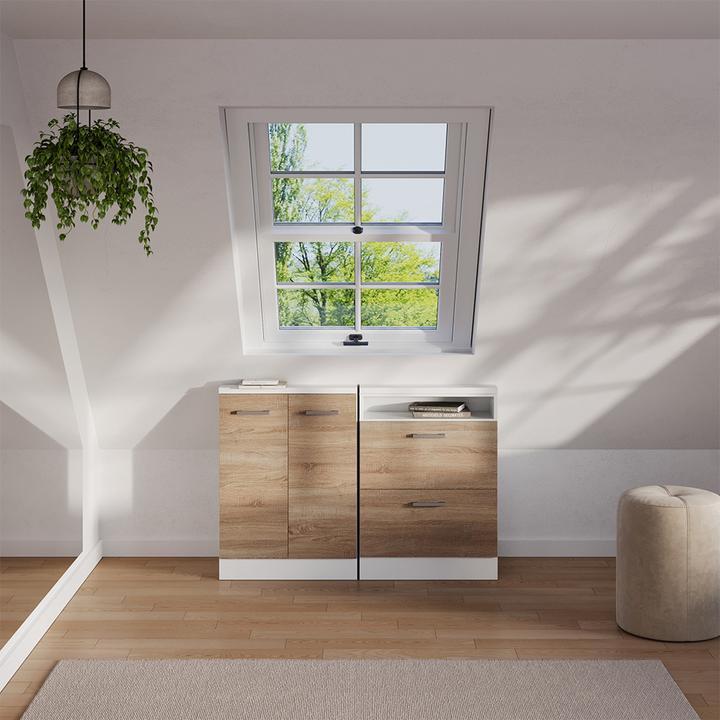 Produktbild Vichy Dachschrägenschrank Rion, Sonoma/Weiss/Weiss, mit 2 Türen (60 x 46 x 83.80 cm)