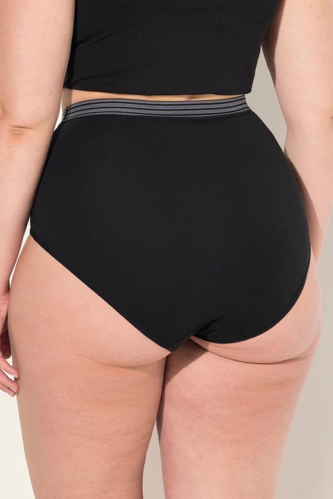 Immagine prodotto Ulla Popken Maxi slip a vita alta in confezione doppia con orlo a righe (42, 44)