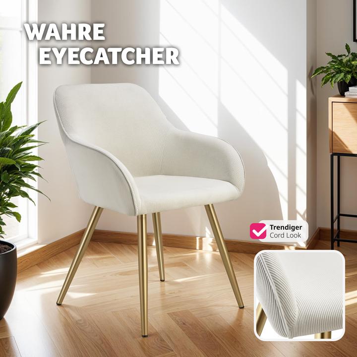 Actual product image tectake ChairMarilyn,corduroylook,upholstered