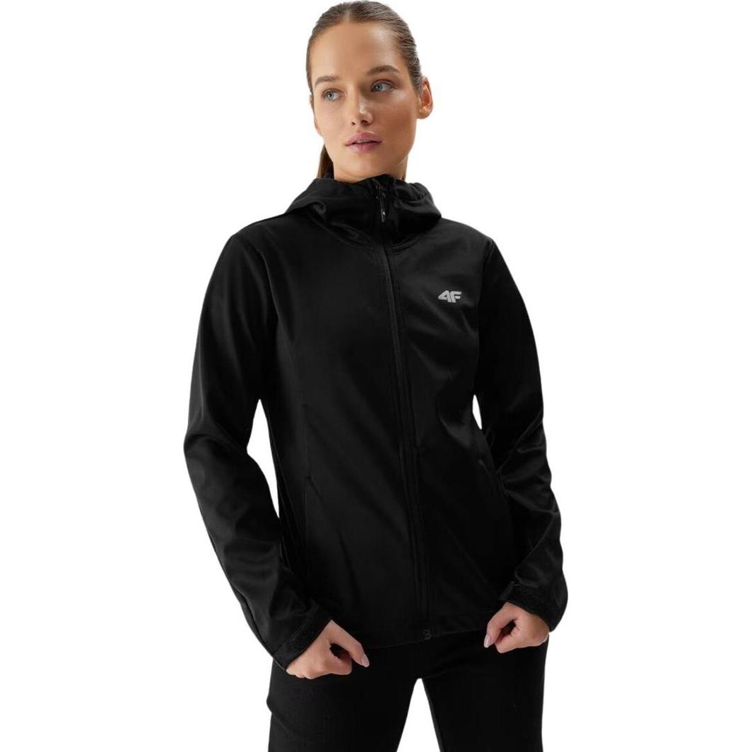 4F, Damen, Jacke, Kurtka damska softshell F215 głęboka czerń 4FWSS24TSOFF215 20S L (L), Schwarz, L