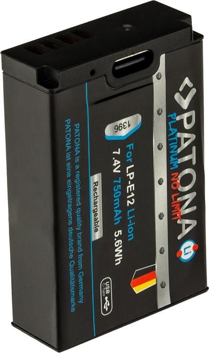 Actual product image Patona Platinum USB-C Canon LP-E12 (Camera battery)