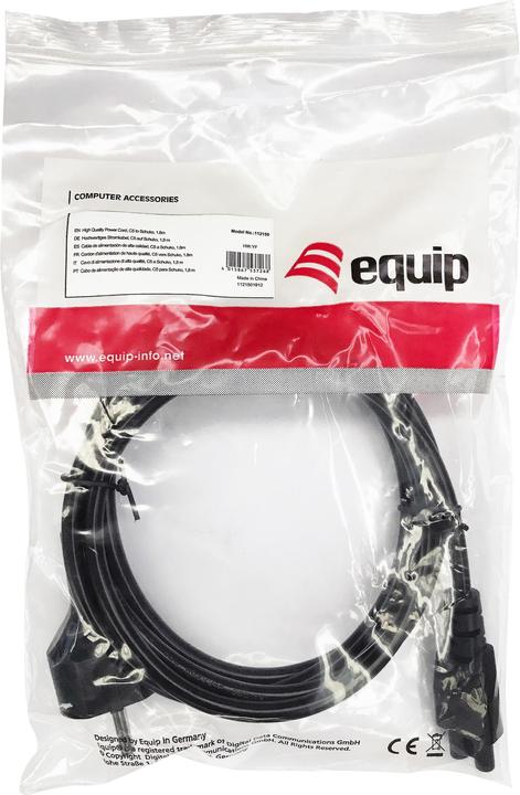 Actual product image equip 3-pin power cable for notebooks and monitors 1.8m (1.80 m)