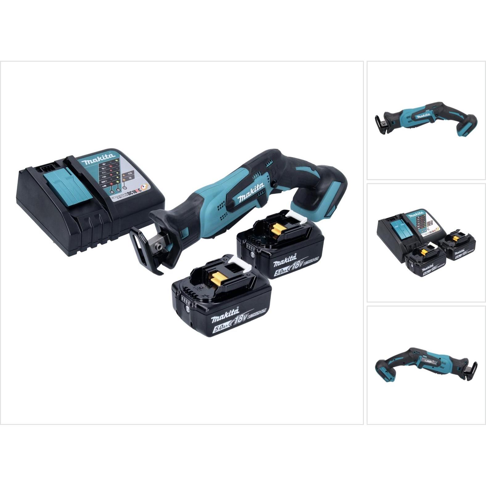 Makita, Säbelsäge, DJR 185 RT Akku Recipro Säbelsäge 18 V + 2x Akku 5,0 Ah + Ladegerät