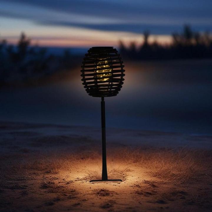 Actual product image ProGarden Lampa Solarna Kula Rattan Czarny