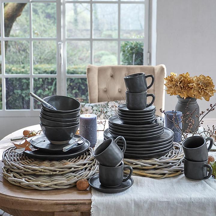 Actual product image Loberon Tableware set of 30 (2nd choice) black (30 pcs.)