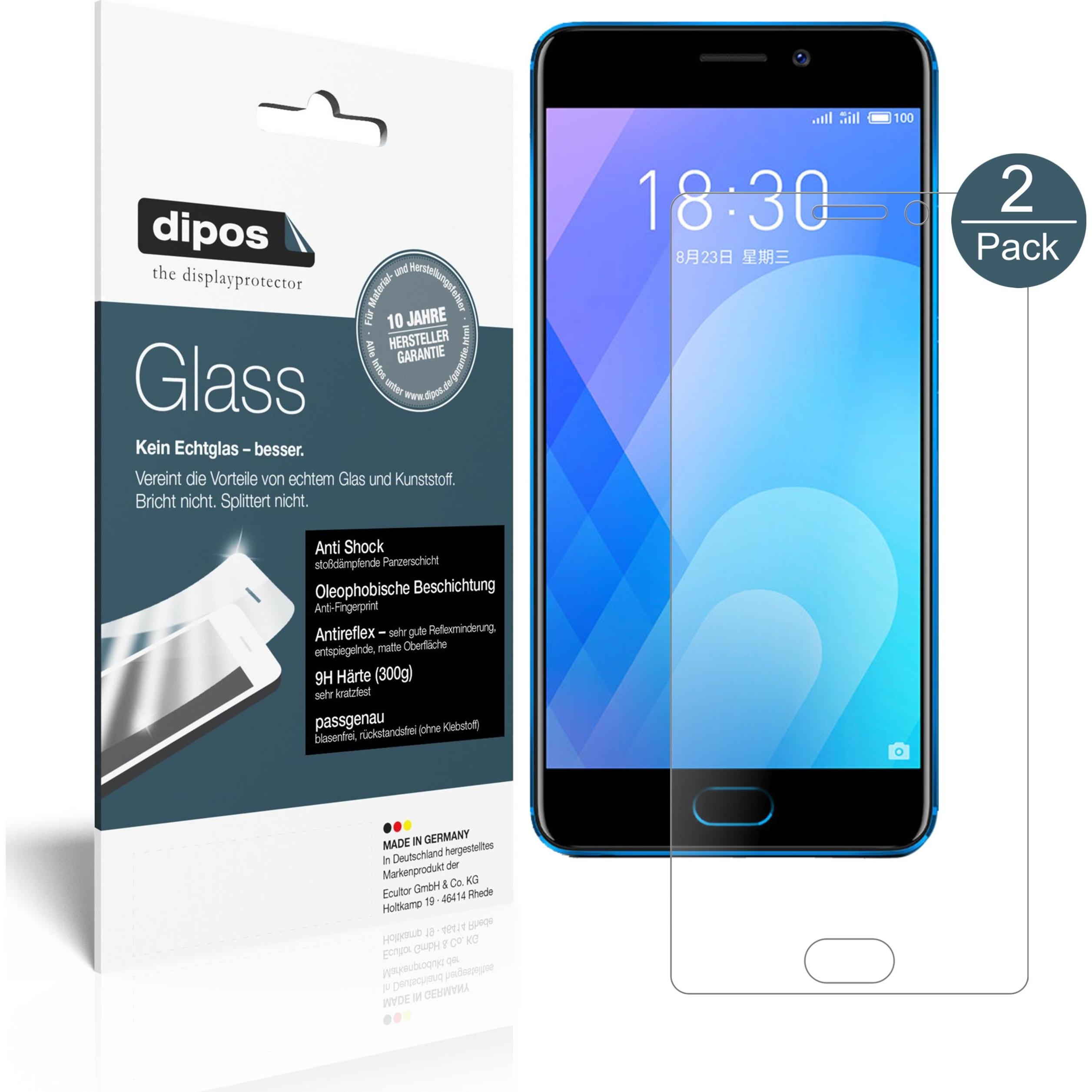 Dipos Displayschutz Anti-Shock (1 Stück, Meizu M6 Note), Smartphone Schutzfolie, Transparent