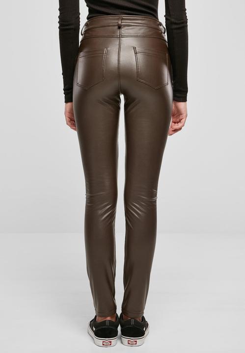Actual product image Urban Classics Ladies Mid Waist Synthetic Leather Pants (26)