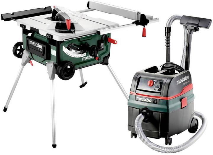 Metabo Sega da tavolo TS 254 + aspirapolvere ASR 25 L SC Set SC () scatola di cartone
