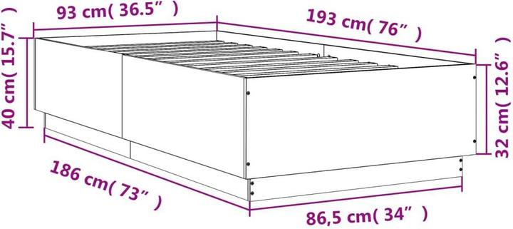 Image du produit vidaXL Bettgestell (90 x 190 cm)