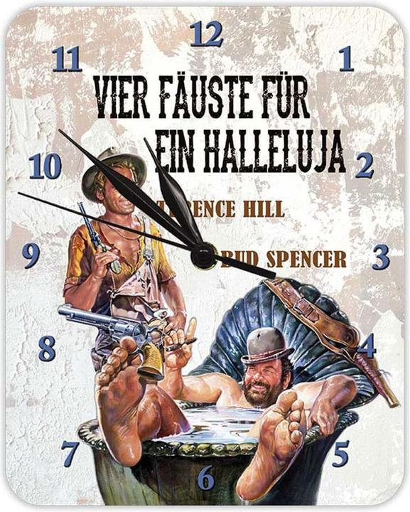 Produktbild Blechwaren Fabrik Braunschweig Bud Spencer & Terence Hill Wanduhr Vier Fäuste für ein Halleluja