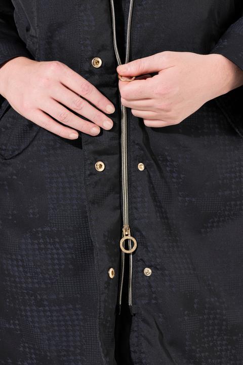 Image du produit Ulla Popken Manteau matelassé à capuche, motif pied-de-poule et fermeture éclair à double curseur (50, 52)