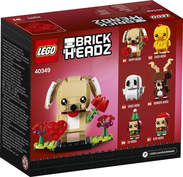 Produktbild LEGO Valentinstag-Welpe (40349, LEGO Brickheadz)