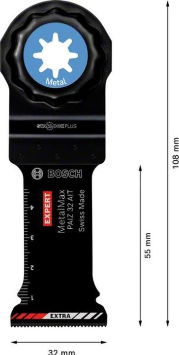 Image du produit Bosch Professional Zubehör EXPERT MetalMax PAIZ 32 AIT Feuille pour outils multifonctions, 50 x 32 mm, 10 pièces