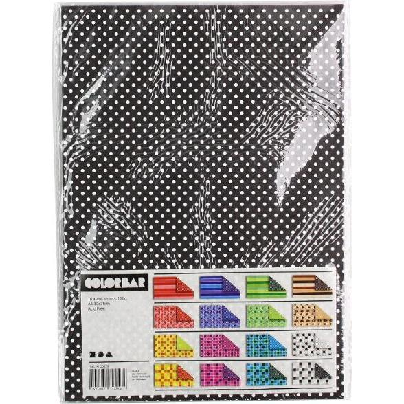 Thumbnail - Creativ Company, Bastelpapier, Color Bar Papier Print A4 100gr, 16 Vellen (100 g/m², 16 x)