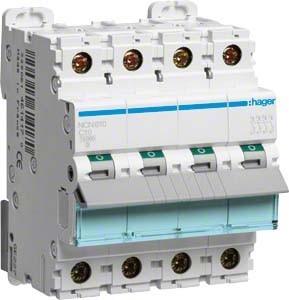 Produktbild Hager HAG NCN610 Leitungsschutzschalter 3P+N 10kA C-10A 4M