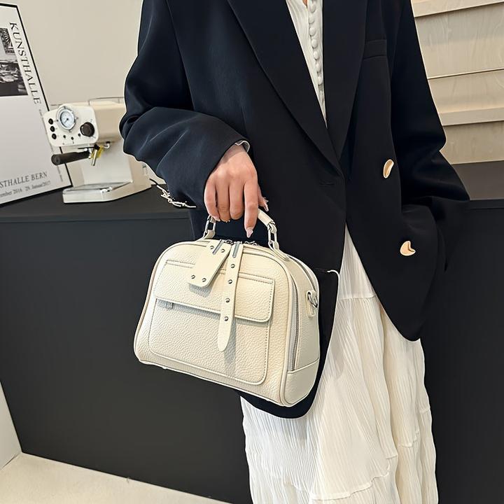 Produktbild Only-Bags.Store Mode PU Leder Handtasche, Trendy Shell Umhängetasche, Soldi Farbe Crossbody Bag