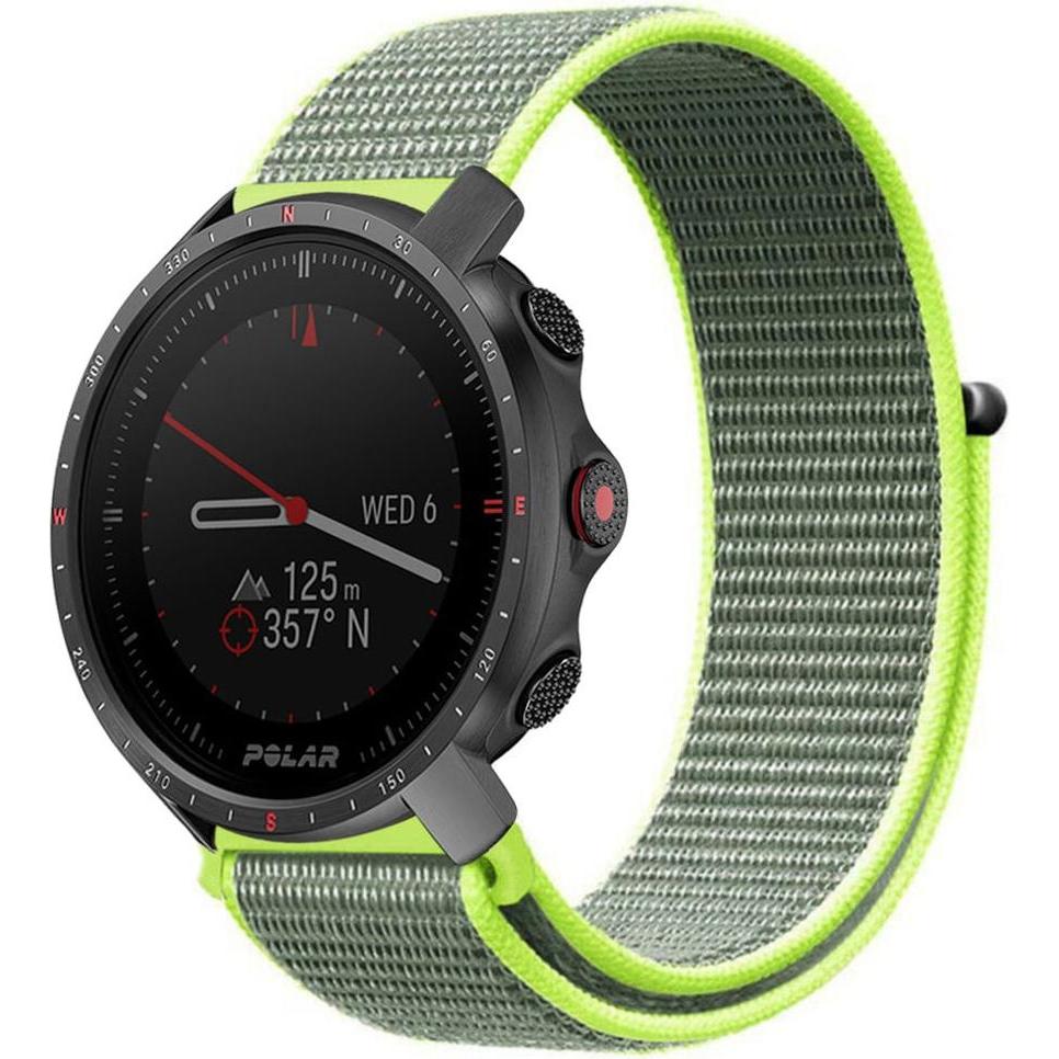 Strap-it Nylonarmband (22 mm, Nylon), Uhrenarmband, Gelb, Grün