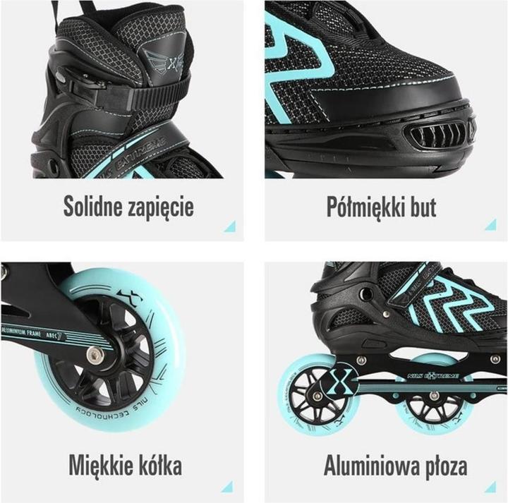 Produktbild Nils NA19318 SCHWARZ UND TÜRKIS GRÖSSE M. L (39-42) EXTREME INLINE SKATES (40)