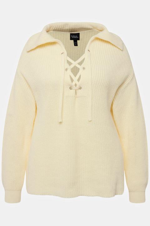 Produktbild Ulla Popken Pullover, Strukturstrick, Matrosenkragen, Langarm (54)