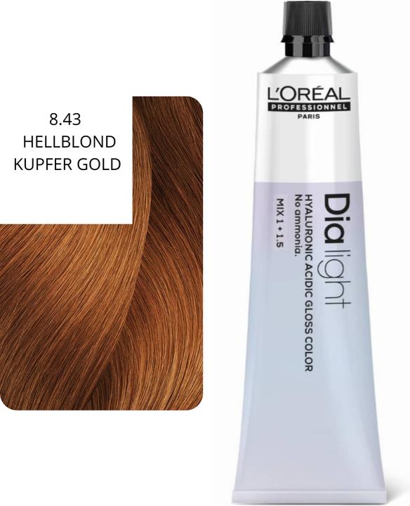 Image du produit L'Oréal Professionnel L'Oral Professionnel Dialight 843 Light Blonde Copper Gold 60ml Hair Color (8,43 Blond clair cuivré or)