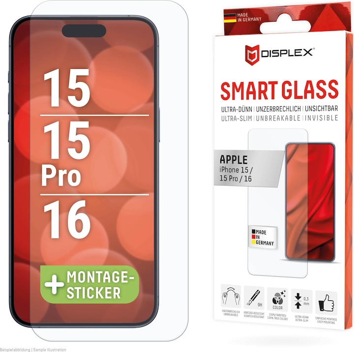 Produktbild Displex Smart Glass, Displayschutzfolie (1 Stück, Apple iPhone 16)