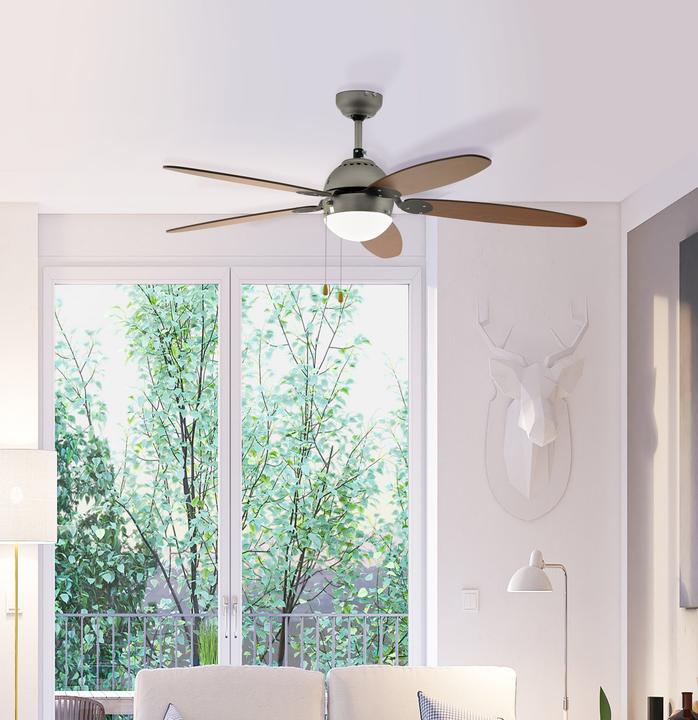 Productafbeelding EGLO dl Ventilator Ac E14 Nikkel-M/Bruin (48.70 dB)