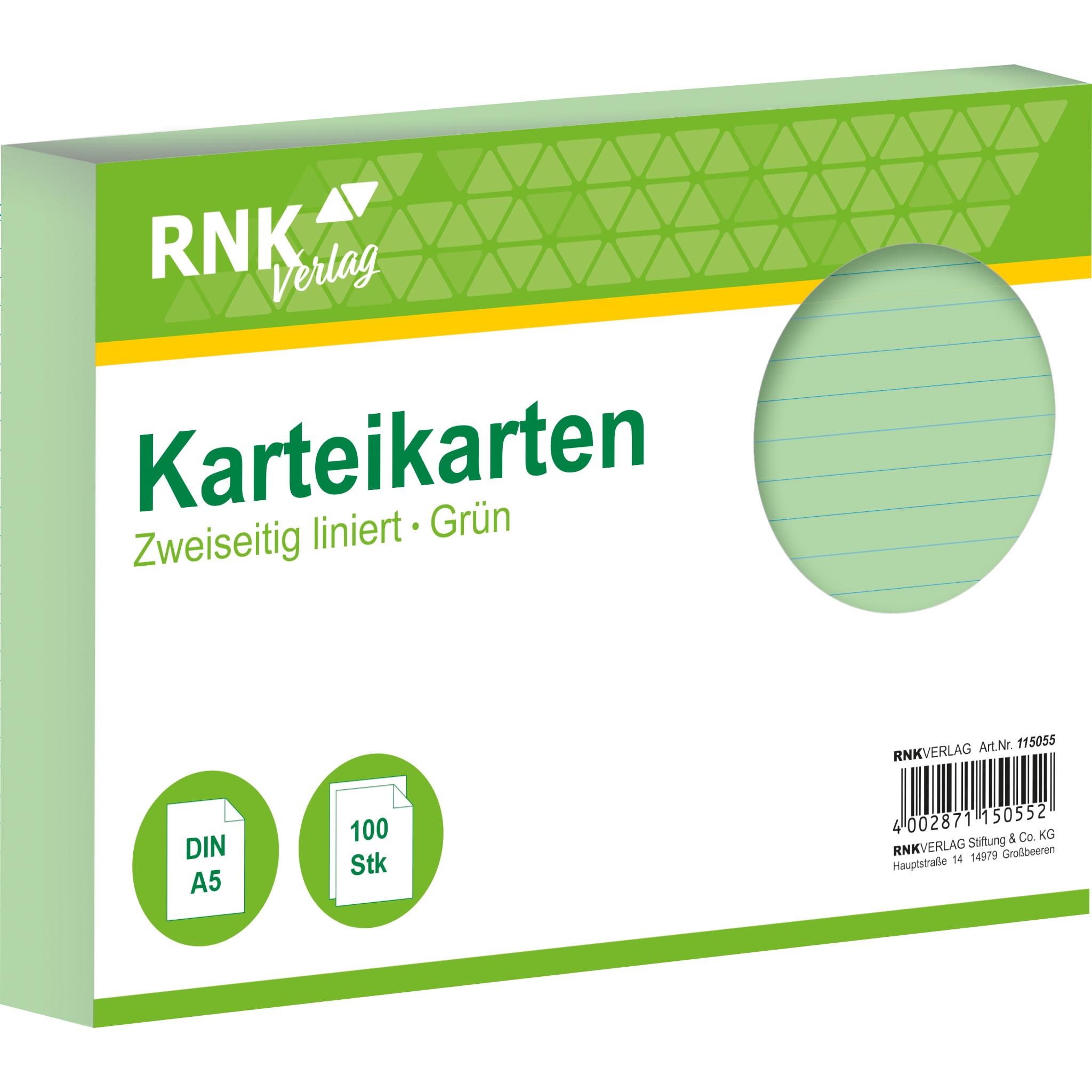 Thumbnail - Rnk, Karteikarten, Karteikarten liniert A5 (A5, 205 g/m², 100 x)