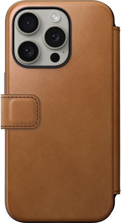 Actual product image Nomad Book Cover Modern Leather Folio iPhone 15 Pro Beige (Apple iPhone 15 Pro)