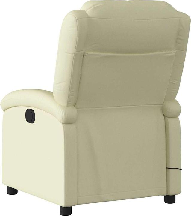 Actual product image VidaXL Massage chair cream genuine leather,Colour: cream,Material