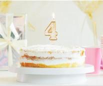 Productafbeelding GoDan Kerzenzahl 4. Geburtstag, Goldkontur (1 Pcs.)