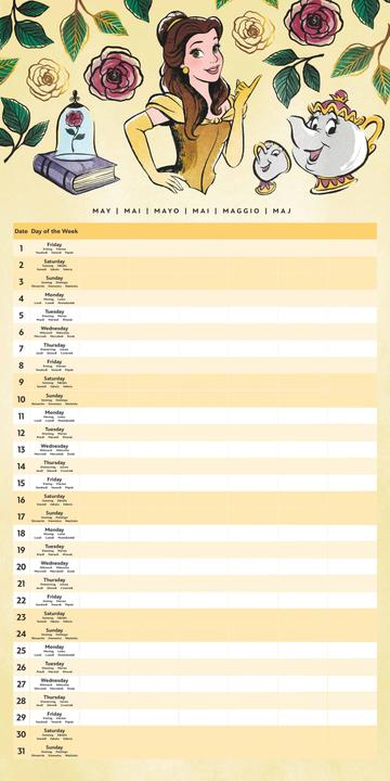 Produktbild Pyramid Disney Princess Calendar Family Planner w/Stickers 2026 (30 x 60 cm)