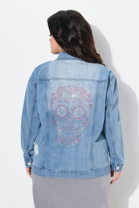 Immagine prodotto Angel of Style Jeansjacke, oversized, Glitzer-Totenkopf (46)