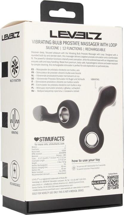 Produktbild Shots Vibrating Bulb Silicone Prostate Massager with Loop - Black